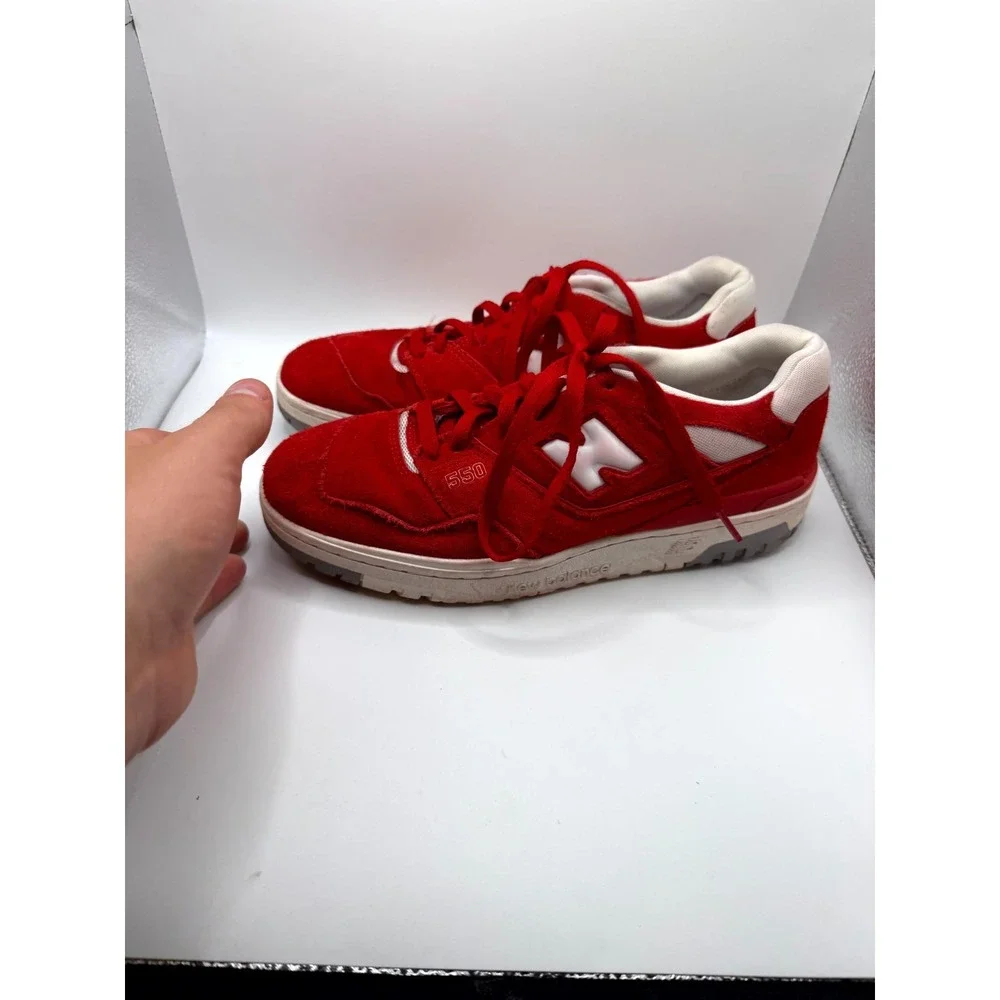 New Balance 550 Suede Pack BB550VND Mens 8.5 Sneaker Team Red Lace Up Shoes
